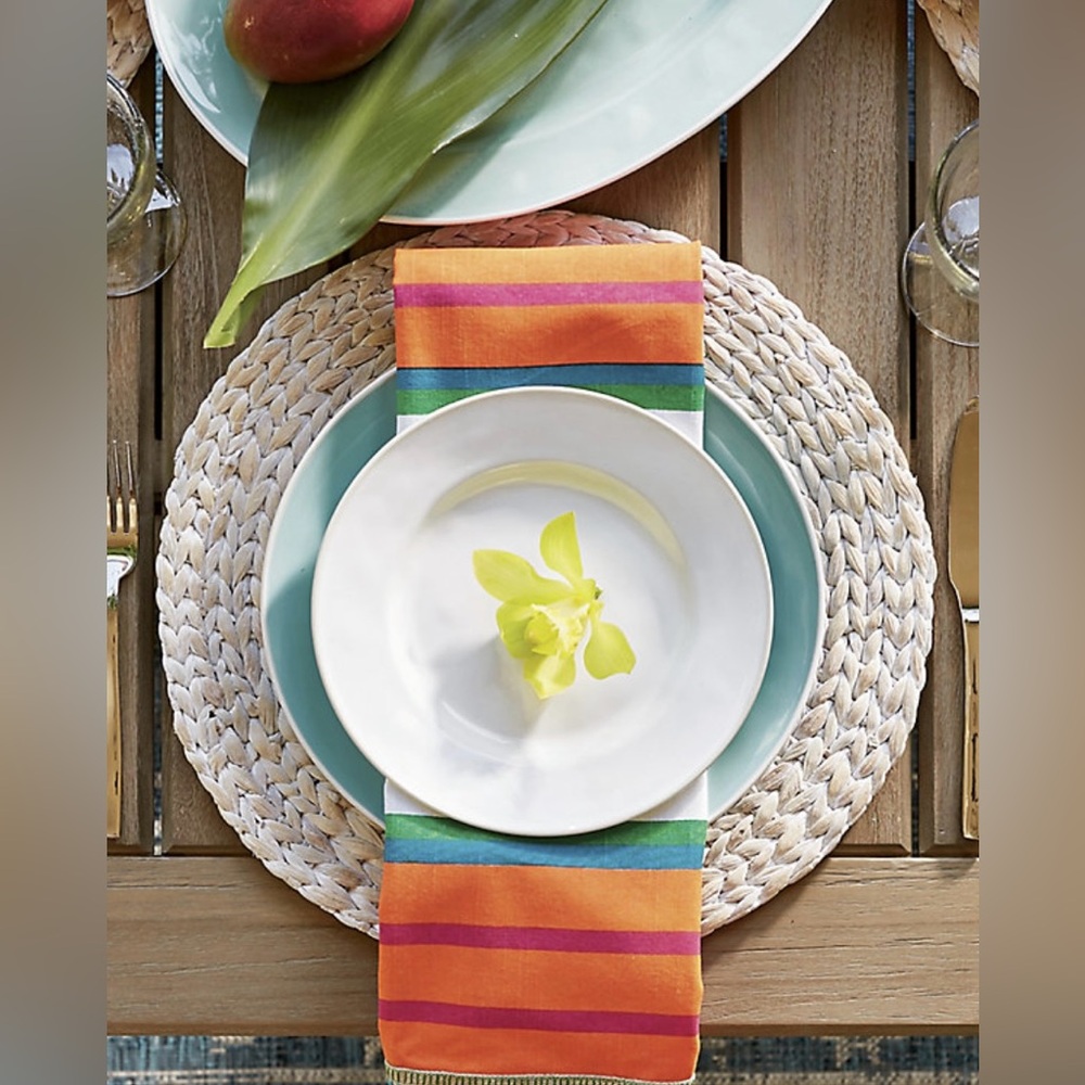 FRONTGATE 4-pcs Whitewashed Water Hyacinth Woven Placemats #1005259